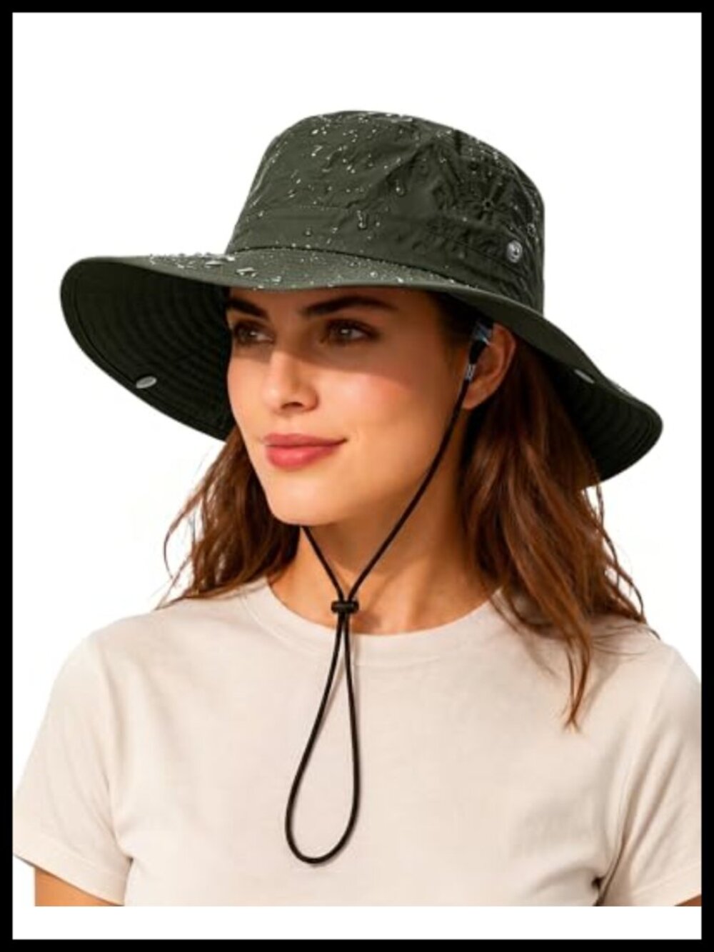 Waterproof Wide Brim Bucket Rain Hat UPF50+ Sun Protection